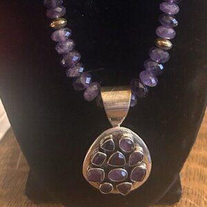 Jay King Sterling & Amethyst Pendant Necklace